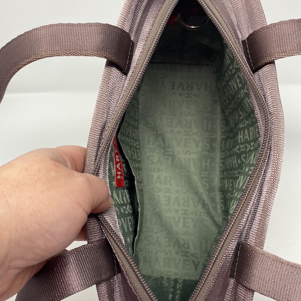 Harveys seatbelt bag purse. Brown and pink. - Picture 6 of 9